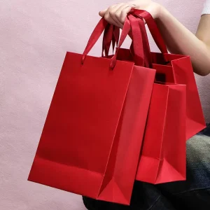 Premium Eco Friendly Recycled Luxury Kraft Paper Tote Bag Cotton Rope Handle Customizable Gift Shopping Bag for Party Favors