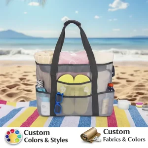 Premium Factory Beach Mesh Tote Bag Custom logo Reusable Shopping Bag Travel Beach Bag