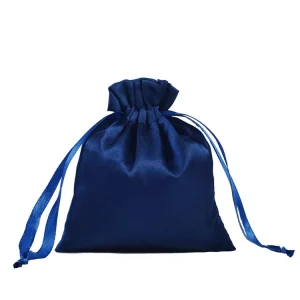 Premium Shiny Satin Material Ribbon Tie Ring Earring Storage Pocket Retail Vendor Source Silk Drawstring Jewelry Bag