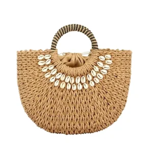 Private Label Eco Friendly Summer Beach Cartoon Floral Boho Design Women Vintage Straw Clutch Large Capacity Handbag ODM