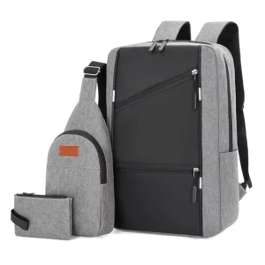 Promotional Large Capacity Travel Backpack High Quality 3pcs Set Laptop Backpack Waterproof Student School Bag for Men
