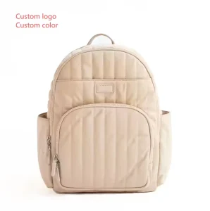Puffy Quilted Diaper Backpack Lightweight Nylon Waterproof Travel Mommy Baby Changing Bag for Women