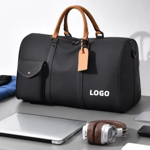 QET1060 Customized PU Leather Travel Duffel Bag Luggage Waterproof Men Women Sports Fitness Yoga Luxury Travel Gym Bag with Logo