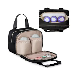 Quilted Mommy Warmer Fashionable Insulated Breast Milk Tote Pump Bag Cooler Compatible Hands Free Waterproof Anti Theft USB