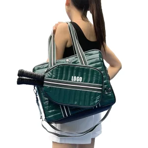 Racket Bags for Women Large Quilted Puffer Tennis Racket Bag for Sports Gym and Detachable 2 in 1 Paddle Racket Bag with Pocket