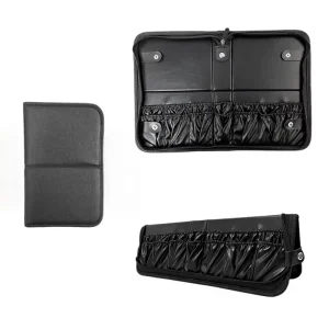Ready Stock Custom Logo PU Leather Makeup Brush Storage Bag Large Capacity Holds 40 Cosmetic Brushes Portable Travel Case