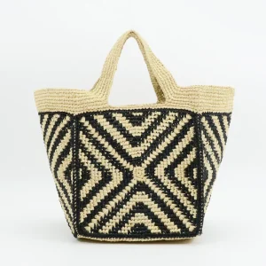 Real Straw Tote Bag Open Closure Striped Design Summer Spring Bohemian Daily Use