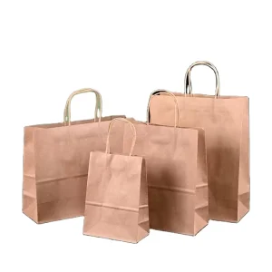 Recyclable Customization Custom Luxury Kraft Paper Chocolate Take Out Packaging Bags With Handle