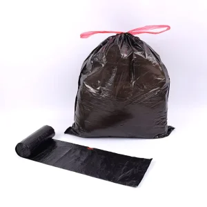 Recyclable PE Side Gusset Drawstring Trash Bag with Embossing on Roll