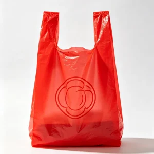 Red Disposable Shopping Vest Bag Eco friendly Safe Material widely Used in Fruit Vegetable Food Packing Bag