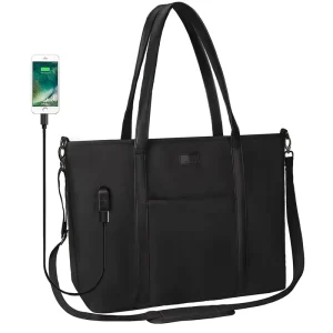 Relavel Large Waterproof USB Laptop Tote Bag for Women Handbags