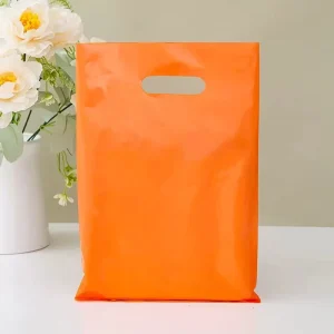Retail Shopping Bags Customized Packaging Logo Printing Folding Handle PE Plastic Bags Shopping Packaging Boutique Bags
