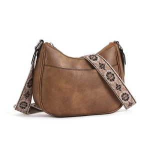 Retro Solid Color Crossbody Messenger Bag Adjustable Webbing Strap Large Capacity Lightweight Durable Unisex Vintage Style PU