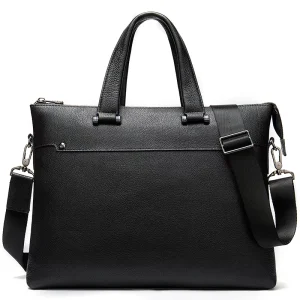 Retro Style Men’s Business Crossbody Leather Briefcase Portable Shoulder Messenger Bag
