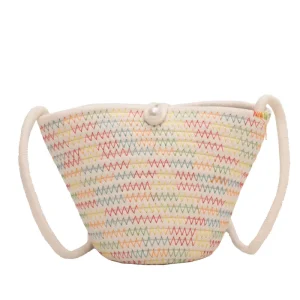 Retro Trend Woven Handbag Women’s New Arrival Fashion Simple Casual Crossbody Bucket Bag