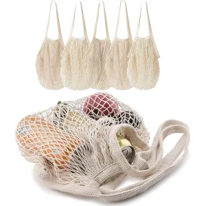 Reusable Cotton Mesh Grocery Bags 100% Cotton String Bags Net Shopping Bags