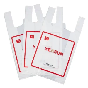 Reusable Custom Logo HDPE Eco Friendly Recyclable Square Bottom Foldable Shopping Heat Seal Silk Screen Printing for Supermarket