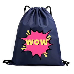 Reusable Custom Logo Waterproof Drawstring Backpack Lightweight Nylon Polyester Outdoor Gym Sport Travel Hiking Bag