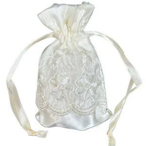 Reusable Double Lace Drawstring Bags Silk
