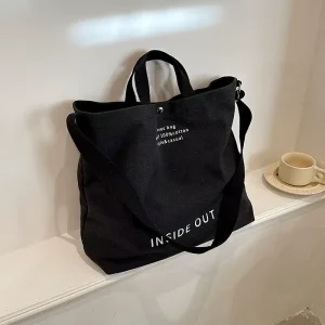 Reusable Large Capacity Shoulder Shopping Bag 100% Natural Cotton Canvas Tote Bag