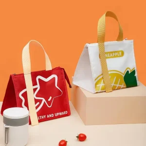 Reusable Lightweight Casual Bento Lunch Carry Tote Oxford Shopping Bags Zipper Closure Thermal Lunch Bag Portable Custom