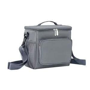 Reusable Oxford Insulated Lunch Bag Large Lunch Box with Adjustable Shoulder Strap and Front Zipper Pocket All Seasons