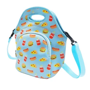 Reusable Waterproof Insulated Lunch Organizer Bag Sublimation Neoprene Food Lunch Tote Bag with Shoulder Strap