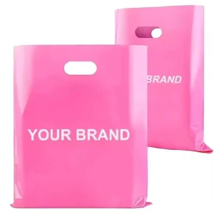 Reusable White PE Plastic Carry Bags With Handles Disposable Type for Supermarket Grocery Store Daily Shopping