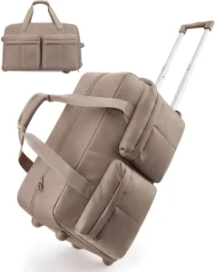 Rolling Duffle Bag with Wheels Carry on Bag Duffel Bag Travel Wet Pocket Duffle with Wheels and Handle