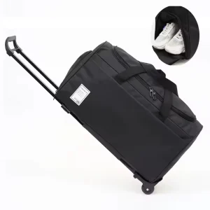 Rolling Fashion Duffle Bag with Wheels Expandable Soft Sided Foldable Zipper Closure Carry-On Multi-Pockets Compartments