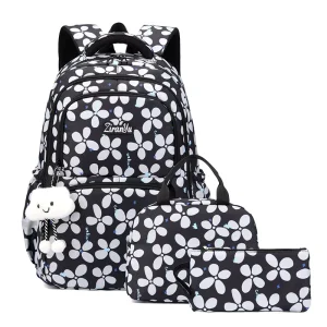 School Backpack for Girls Set 3 Pcs Lunch Bag Primary Student Cute Printing School Bags Mochilas Escolares 3in1 Bookbag