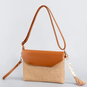 Seashell Tassel Woven Bag Beach and Sand Bag Vacation Style Crossbody Single shoulder Bag Travel Handbag Women’s Bag