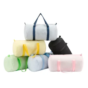 Seersucker Duffel Bag 25pcs Lot GA Warehouse Portable Luggage Bags Trendy Stripes Travel Bag DOM106 1494