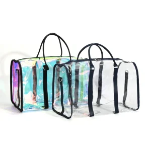 Shiny Glitter Jelly Beach Bags Purple PVC Wet Dry Gym Bag