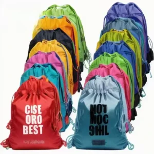 Shopping Sack Bag Customized Promotional 210 D Polyester Nylon Drawstring Bag Beach Sport Gym DrawString Backpack