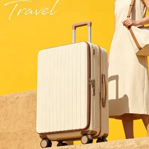Side Opening Neoprene Swivel Wheel TSA Lock Three Piece Universal Wheel Trolley Case Men Women Aluminum Frame Suitcase Luggage