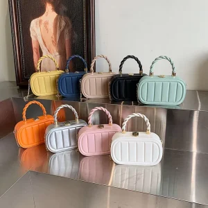 Simple Colorful Ladies Handbags Women’s Chain Box Shoulder Bag Popular Chain Messenger Bag