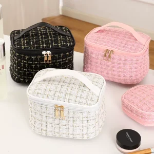 Simple Large Capacity Polyester Cosmetic Bag Open Style Instagram Girl’s Travel Cosmetic Storage Bag Lady Toilet Makeup Bag