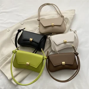Simple Solid Color Women’s Tote Bag New Popular Design Fashionable Armpit Women’s Crossbody Bag