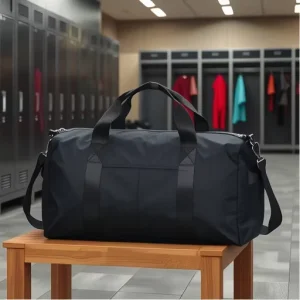 Simple Style Zipper & Hasp Oxford Gym Bag with Polyester Lining 20-30L Capacity Neutral Color Classic Design for Unisex