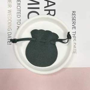 Sizes 5*6cm-7*10cm Round Bottom Printed Custom Logo Velvet Adjustable Drawstring Bag For Jewelry Storage