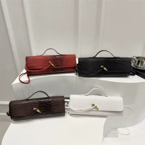 Small Square Snake Pattern Clutch Accordion Bag Handbag Luxury Horizontal Crossbody Evening Cross Border Women