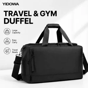 Smart Storage Large Duffel Bag Clear Organization Mesh Pockets Shoe Compartment Travel Sports Gym Weekend Bag