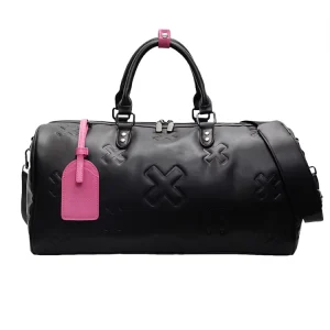 Soft Leather Texture Travel Duffel Bag Outdoor Sports Gym Bag Large Capacity Handheld Travel Luggage Bag