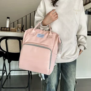 Solid Color Diaper Bag Large Capacity Storage Backpack Multifunctional Outdoor Baby Care Bag Women’s Bags