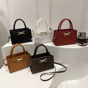 Solid Color Embroidered Handbag Light Luxury Bag Shoulder Crossbody Bag for Women