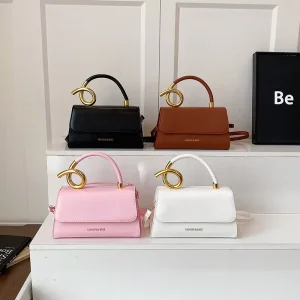 Solid Color Medium Square Women’s Underarm Bag New Elegant Style Single Shoulder Bag PU Bag