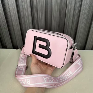 Solid Color PU Photo Bag Personalized Letter Small Square Textive Shoulder Strap Crossbody Bag Polyester Lining Zipper Women