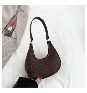 Solid Color Temperament Ladies Bag Trend Korean Summer New Stone Pattern Underarm Bag Casual Shoulder Handbag