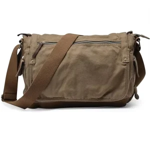 Solid Color Women Men Messenger Bags Crossbody Large Capacity Vintage Canvas Shoulder Bags for Men